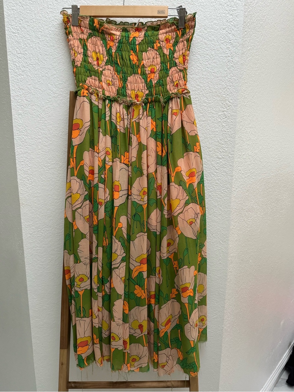 Free People Vibrant Green Floral Strapless Wide-Leg Jumpsuit - Picture 12 of 12